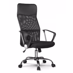 Topeshop KRZESŁO NEMO CZARNE, Siège rembourré, Dossier grillagé, Noir, Noir, Tissu, Tissu