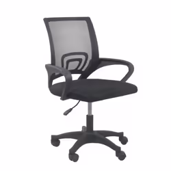Topeshop FOTEL MORIS CZERŃ, Siège rembourré, Dossier grillagé, Noir, Noir, Tissu, Mesh