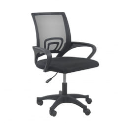 Topeshop FOTEL MORIS CZERŃ chaise et fauteuil de bureau Siège rembourré Dossier grillagé