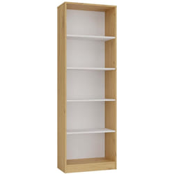 Topeshop - florence - Bibliothèque 5 étagères - Dimensions 182x60x30 cm - Meuble de rangement livres - Chêne artisan