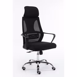 Topeshop FOTEL NIGEL CZERŃ, Siège rembourré, Dossier grillagé, Noir, Noir, Tissu, Nylon