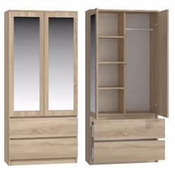 Topeshop SS-90 SON LUS KPL, Chêne, Armoire, 5 étagères, 2 portes(s), Chêne, Tableau à particules