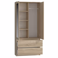 Topeshop SS-90 SON LUS KPL placard et armoire de chambre à coucher 5 étagères 2 portes(s) Chêne