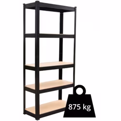Topeshop REGAŁ P9030 CZARNY support de stockage d'outils de jardin Autonome Acier galvanisé, Panneaux MDF