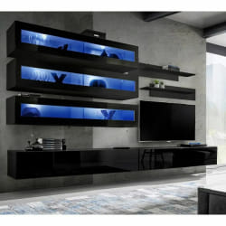 Paris Prix Meuble TV Mural Fly X 320cm Noir
