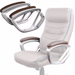 Accoudoirs pour chaise de bureau - JANSPORT - Lot de 2 - Cuir écologique souple - Marron