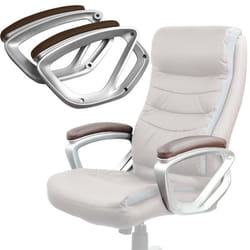 Accoudoirs pour chaise de bureau - JANSPORT - Lot de 2 - Cuir écologique souple - Marron