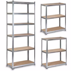 Étagère métallique - Humberg - HR-814 - 222x90x40 cm - 6 tablettes - Argent galvanisé