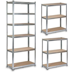 Étagère métallique - Humberg - HR-814 - 222x90x40 cm - 6 tablettes - Argent galvanisé