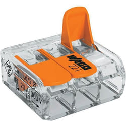 Connecteur universel - Wago - 221-413 - Transparent orange - 3x4mm2 - 450V