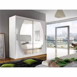 Armoire - Armoire Atlanta 102 84097 - Mobilier1.fr - Blanc - White - Glissement 180x215x58cm