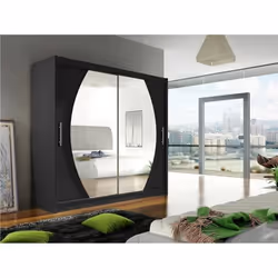 Armoire - Armoire Atlanta 102 84099 - Mobilier1.fr - Noir - Black - Glissement 180x215x58cm