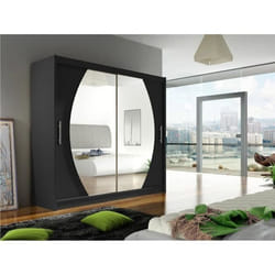 Armoire - Armoire Atlanta 102 84099 - Mobilier1.fr - Noir - Black - Glissement 180x215x58cm