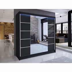 Armoire - Armoire Atlanta 154 217074 - Noir - 180x215x58cm