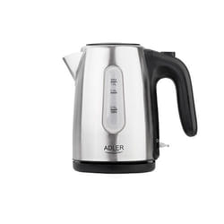 Adler AD 1273 bouilloire 1 L 1200 W Noir, Noisettes, Acier inoxydable