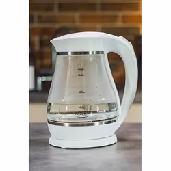 Adler AD 1274 bouilloire 1,7 L 2200 W Transparent, Blanc