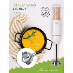 Adler AD 4616 blender Mélangeur par immersion 500 W Acier inoxydable, Blanc - Vue supplémentaire 8
