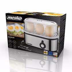 Mesko Home MS 4485 cuiseur d'oeufs 3 œufs 210 W Noir, Argent, Transparent - Vue supplémentaire 6