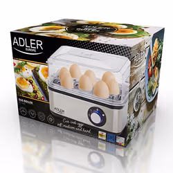 Adler AD 4486 cuiseur d'oeufs 8 œufs 800 W Noir, Acier satin, Transparent - Vue supplémentaire 6