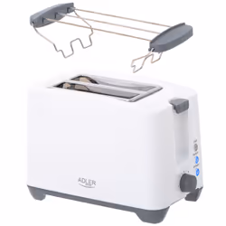Adler AD 3216 grille-pain 2 part(s) 1000 W Gris, Blanc