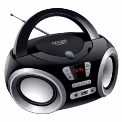 Adler AD 1181, 1,04 kg, Noir, Argent, Lecteur CD portable