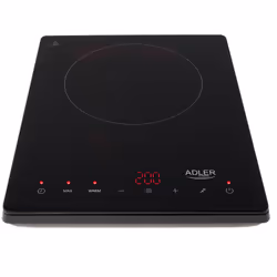 Adler AD 6513, Noir, Comptoir, 29 cm, Plaque avec zone à induction, Verre, 1 zone(s)