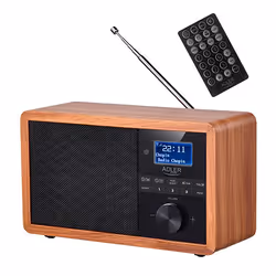Adler AD 1184, Portable, Numérique, AM, DAB+, FM, 15 W, 3,5 mm, Noir, Bois