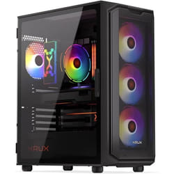 Boîtier PC - KRUX - Orona - Vitre Latérale en Verre - 4 Ventilateurs ARGB - Noir