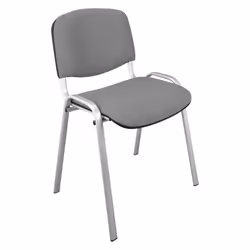 Chaise conférence empilable gris piétement alu