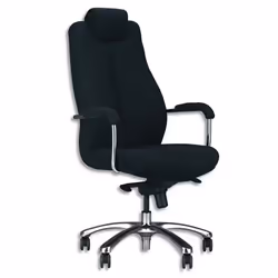 Fauteuil de direction - SIEDLE - Enduro 24/24 basculant tissu noir - Usage intensif - Accoudoirs chromés
