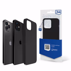 3MK Silicone Case, iPhone 12/12 Pro, Noir