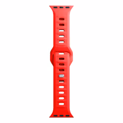 3MK 5903108565684, Bracelet de montre, Apple, Watch series 1/2/3/4/5/6/7/8/9/SE/Ultra, Silicone, Acier inoxydable, Rouge, 38/ ...