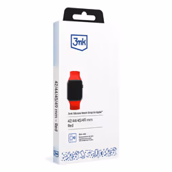 3MK 5903108565837, Bracelet de montre, Apple, Watch serie 1/2/3/4/5/6/7/8/9/SE/Ultra, Silicone, Acier inoxydable, Rouge, 42/4 ...