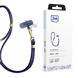 3MK EasyClip Elite sangle Téléphone portable Nylon, Zinc Bleu, Or