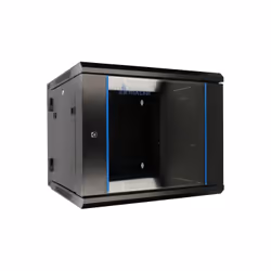 Extralink 6U 600X600 AZH WALL-MOUNTED RACKMOUNT CABINET SWING TYPE BLACK, Rack monté sur le mur, 6U, 60 kg, Verrouillage des  ...