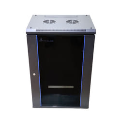 Extralink szafa wisz 19\" 15U 450mm d szklane czarna Rack monté sur le mur Noir