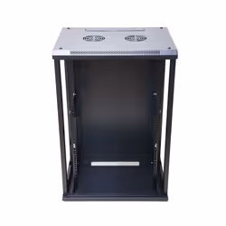 Extralink szafa wisz 19\" 15U 450mm d szklane czarna Rack monté sur le mur Noir