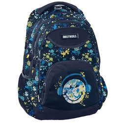 Sac à dos - SMILEY - 40 CM - 2 Compartiments - Bleu - Enfant