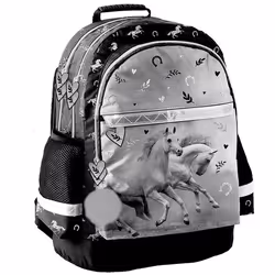 Sac à dos Cheval Noir et Blanc 41 CM - 2 Cpt