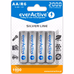 Everactive EVHRL6-2000, Batterie rechargeable, AA, Hybrides nickel-métal (NiMH), 1,2 V, 4 pièce(s), 2000 mAh