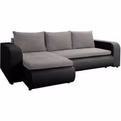 Habitat Et Jardin Canapé D'angle Gauche Convertible "brooklyn" - 246 X 150 X 82 Cm - 3 Places - Gris Noir
