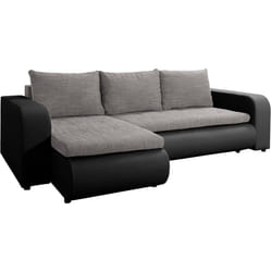 Habitat Et Jardin Canapé D'angle Gauche Convertible "brooklyn" - 246 X 150 X 82 Cm - 3 Places - Gris Noir