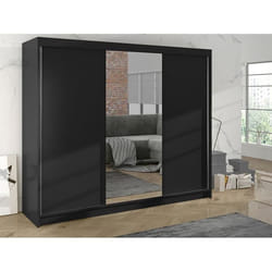 Armoire - Atlanta - Atlanta 159 - Noir - Glissement - Miroir