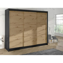 Armoire - Armoire Atlanta 160 406895 - Noir - 200x215x58cm