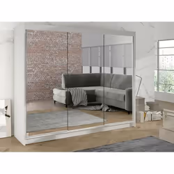 Armoire - Atlanta - Atlanta 161 - Blanc - Glissement - Miroir