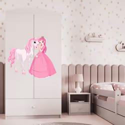 Armoire 2 portes 1 tiroir Kocot Kids Babydream La princesse et le cheval - Blanc Marque : Kocot Kids Fabrication Européenne M ...