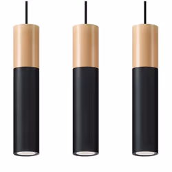 Suspension PABLO 3 Noir Moderne Intérieur Lampe pour Chambre Salon GU10