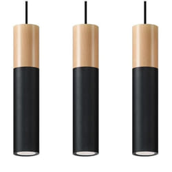 Suspension PABLO 3 Noir Moderne Intérieur Lampe pour Chambre Salon GU10