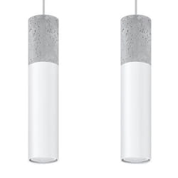 Borgio Suspension Twin Gris Clair, Blanc Gu10 - Sollux