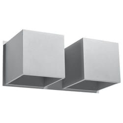 Applique Murale - QUAD 2 - Gris - Aluminium - 2 Ampoules - Intérieur